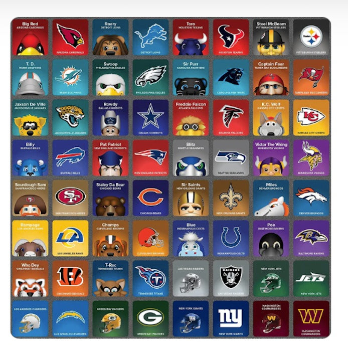 Minimalist NFL Mascot Matching Game