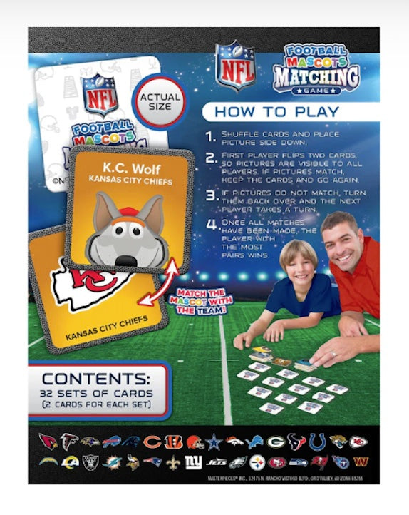 Minimalist NFL Mascot Matching Game