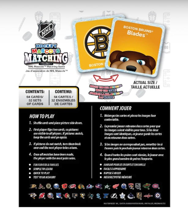 Minimalist NHL Mascot Matching Game