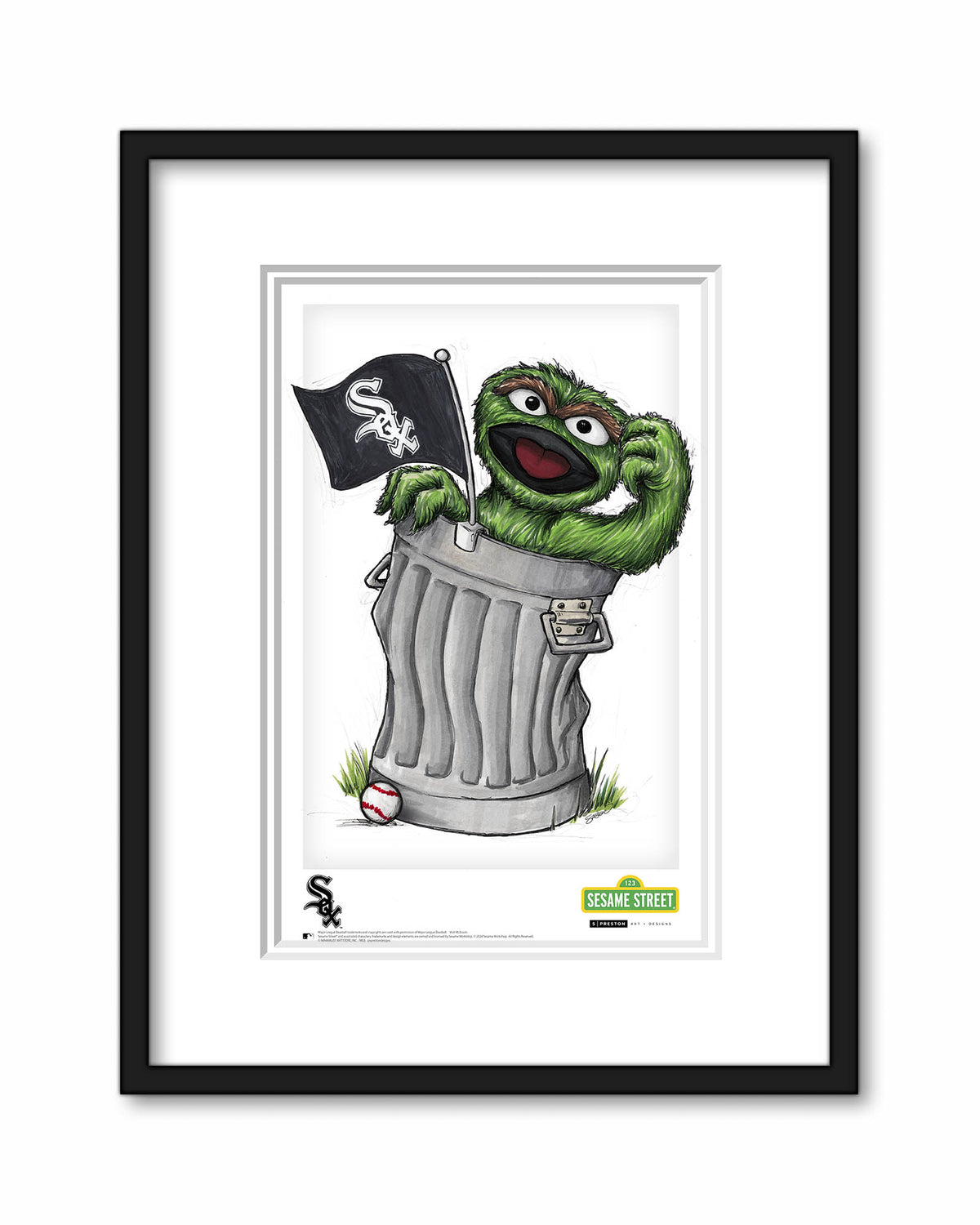 Oscar the Grouch x MLB White Sox Poster Print