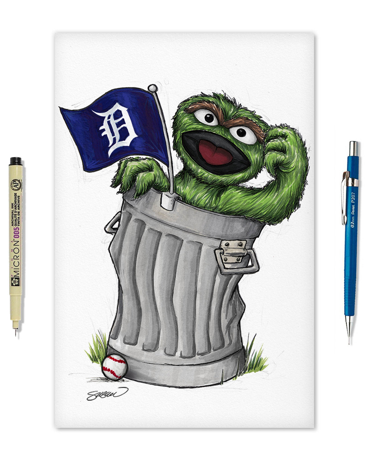 Oscar Rep Your Colours x MLB Tigers Limited Edition Fine Art Print