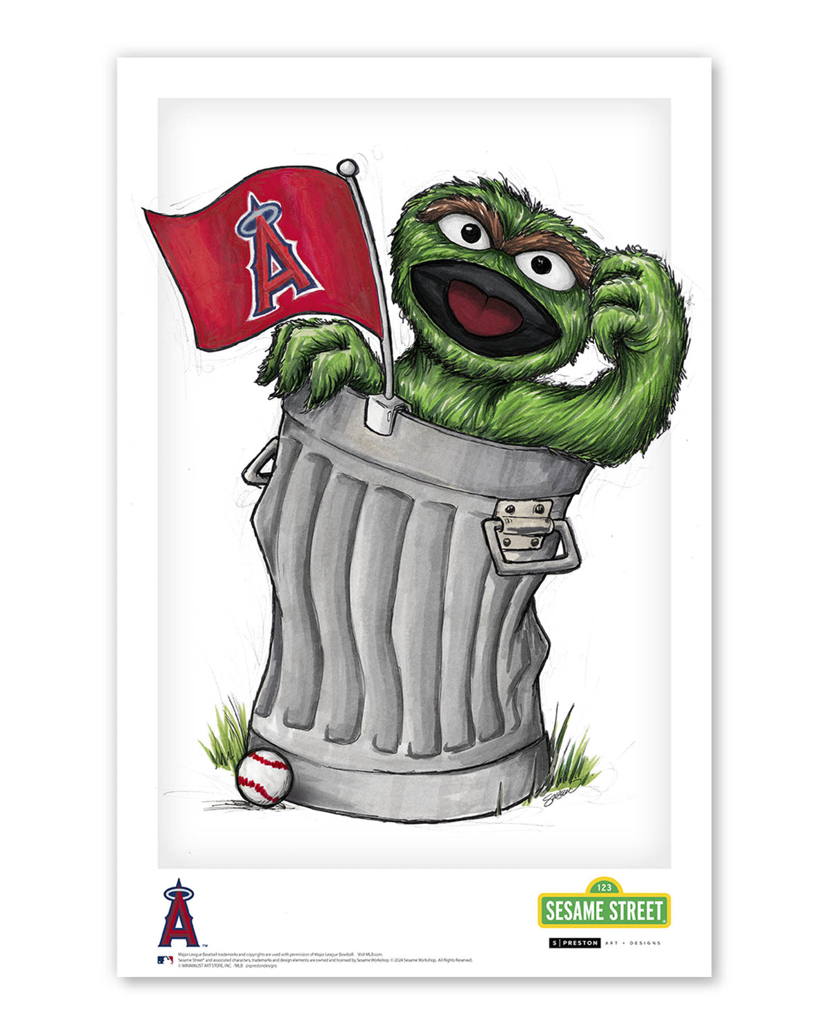 Oscar the Grouch x MLB Angels Poster Print