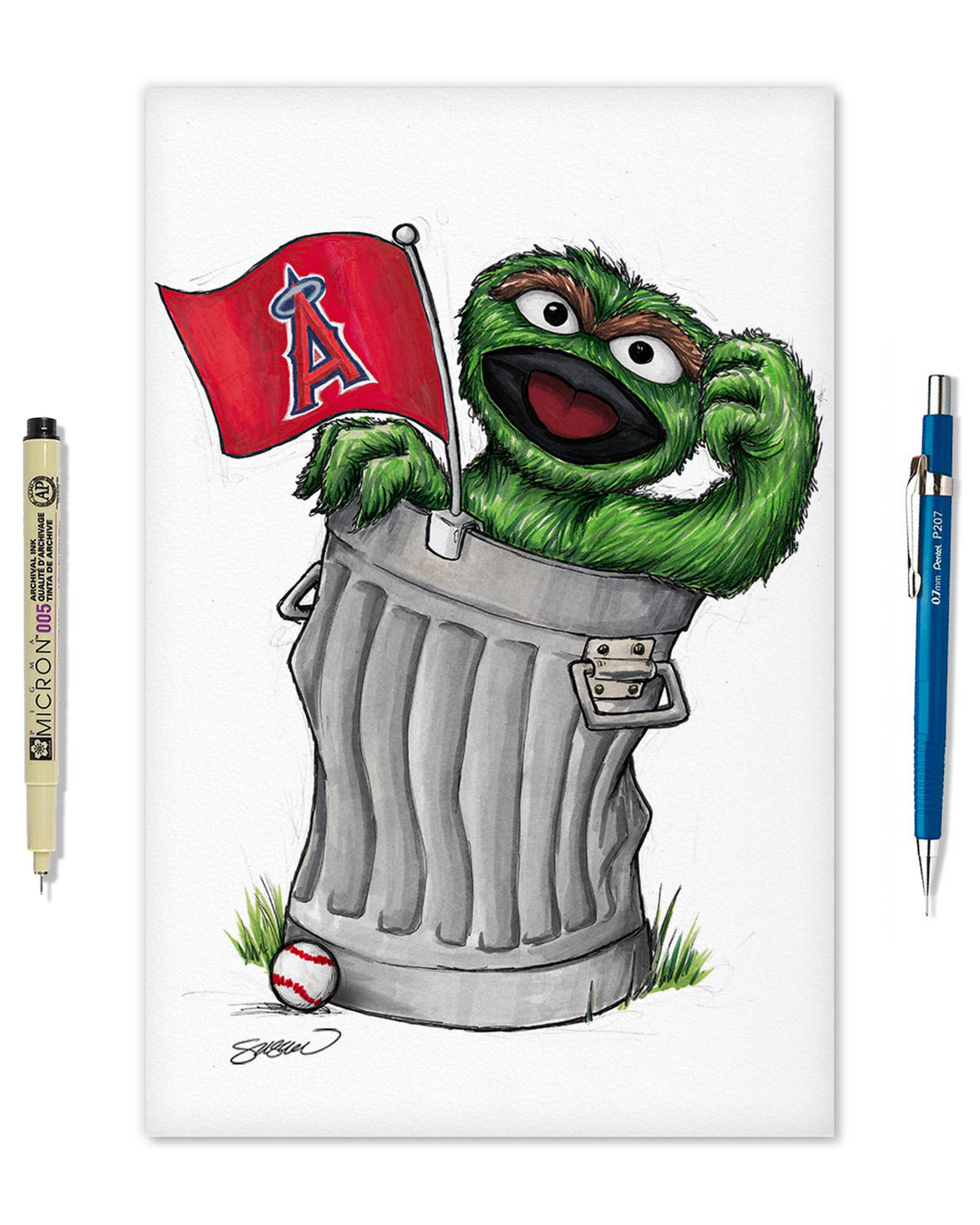 Oscar Rep Your Colours x MLB Angels Limited Edition Fine Art Print