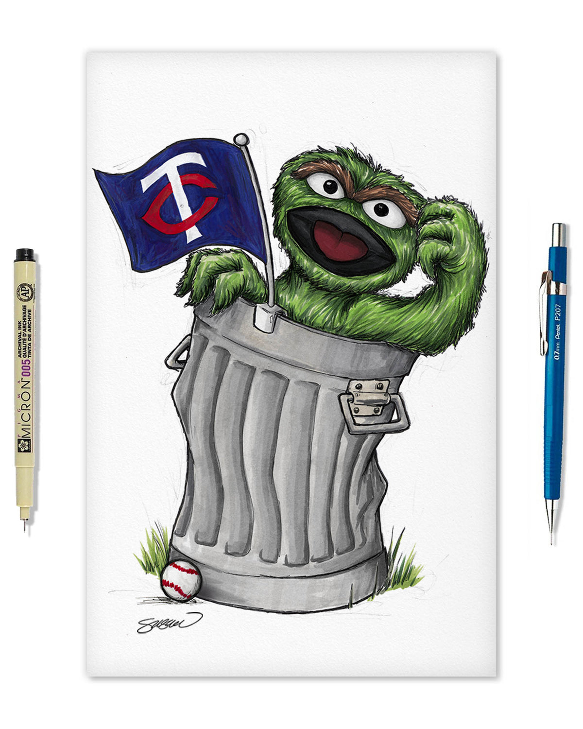 Oscar Rep Your Colours x MLB Twins Limited Edition Fine Art Print