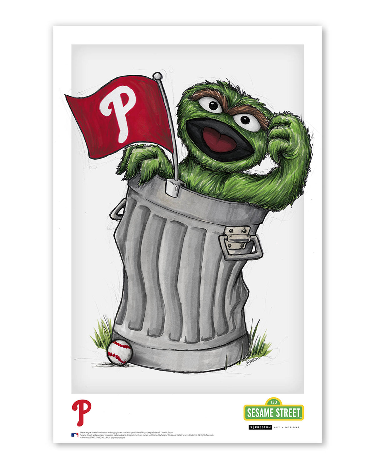 Oscar the Grouch x MLB Phillies Poster Print