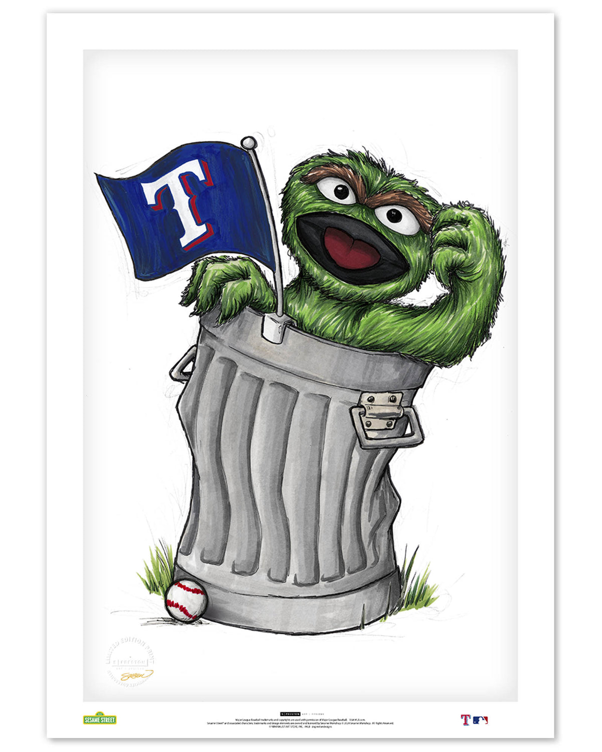 Oscar Rep Your Colours x MLB Rangers Limited Edition Fine Art Print