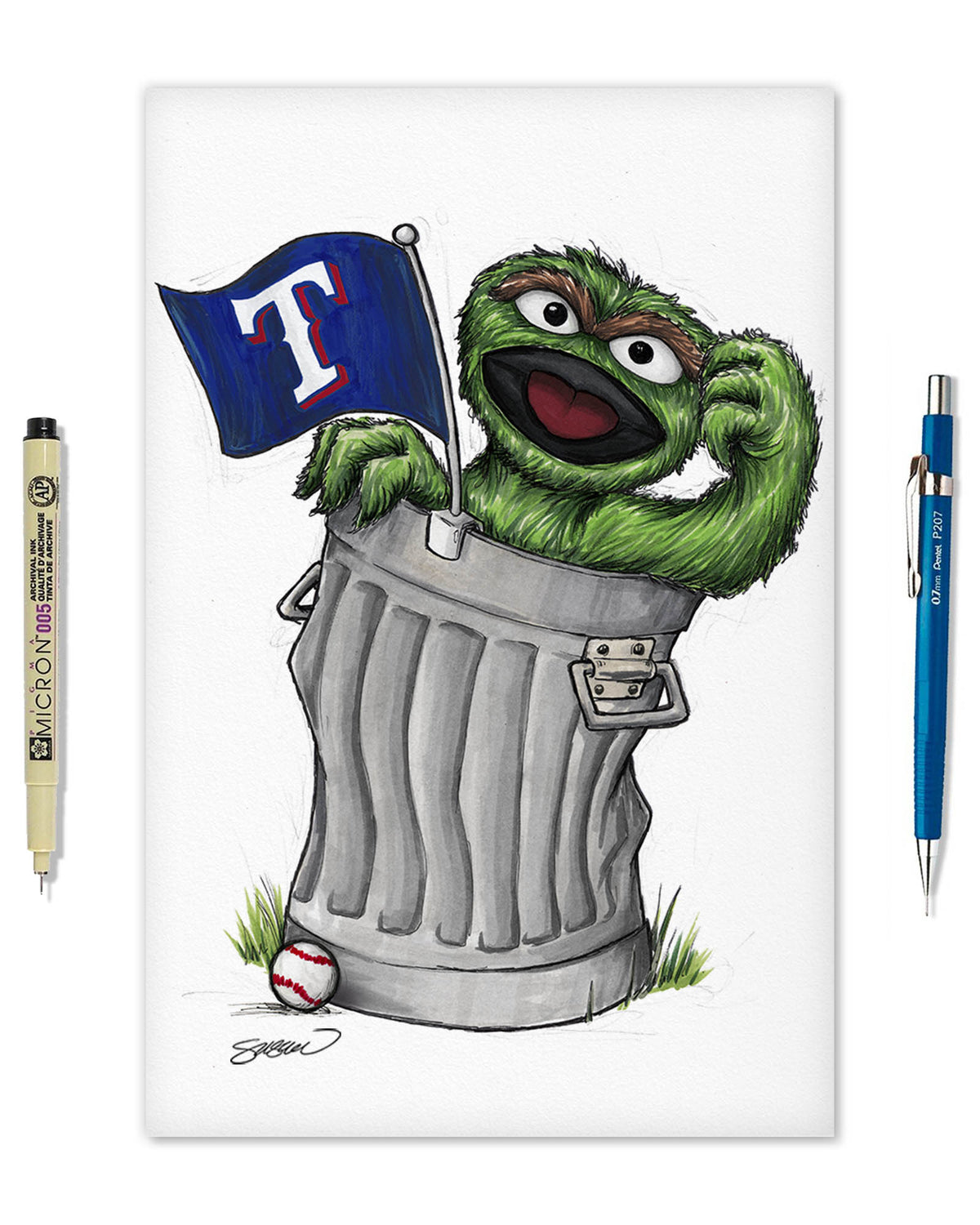 Oscar Rep Your Colours x MLB Rangers Limited Edition Fine Art Print