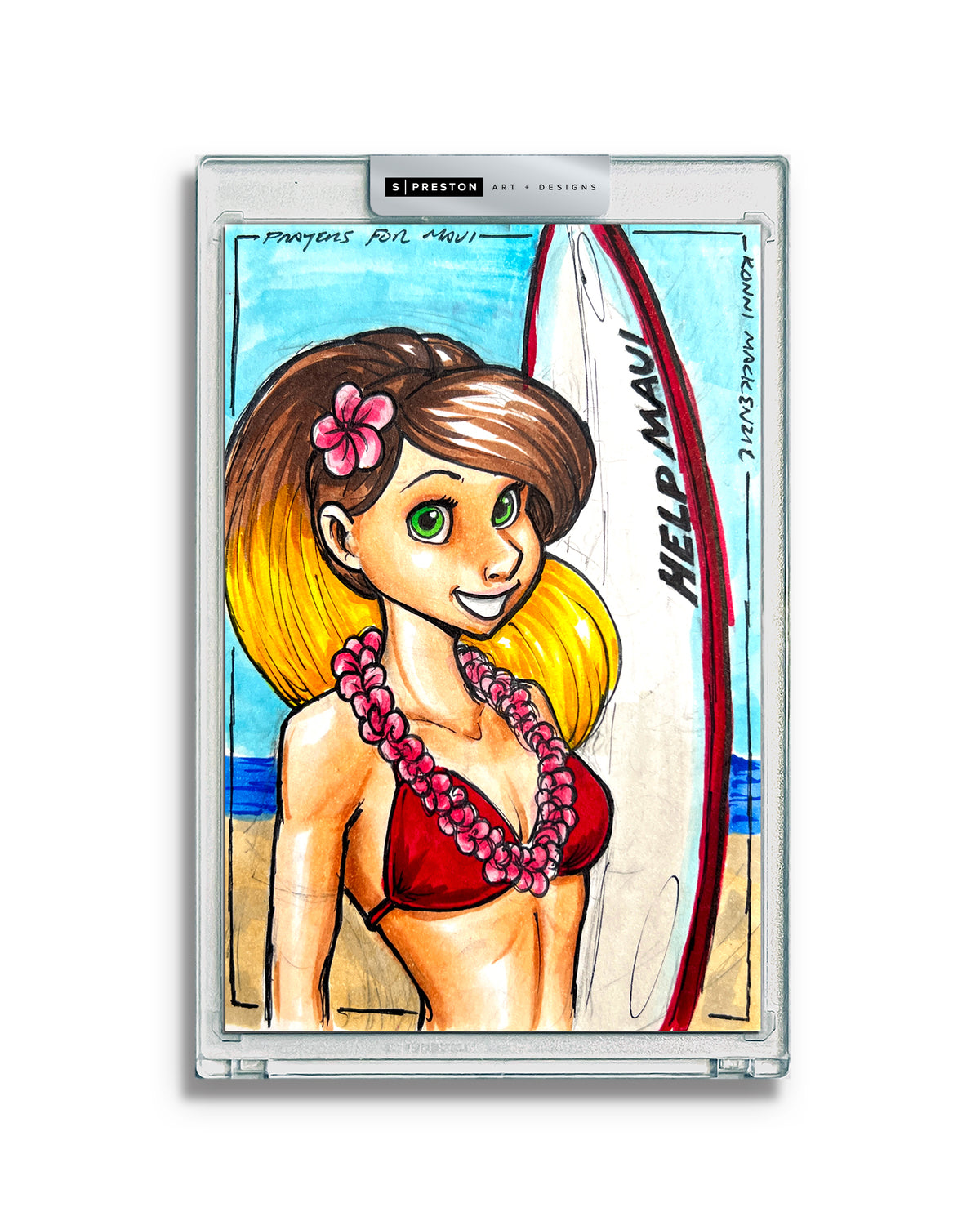 WinS® Every Day Konni Mackenzie Original Art Card Slab 2023-08-10 - HAWAII MAUI