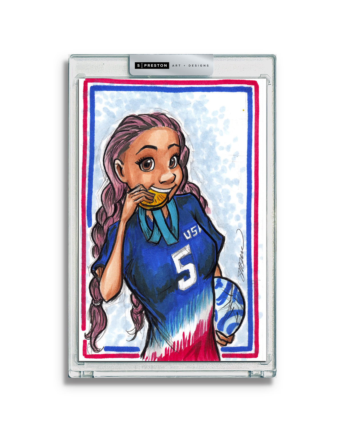 WinS® Every Day USWNT Trinity Rodman Original Art Card Slab 2024-08-10