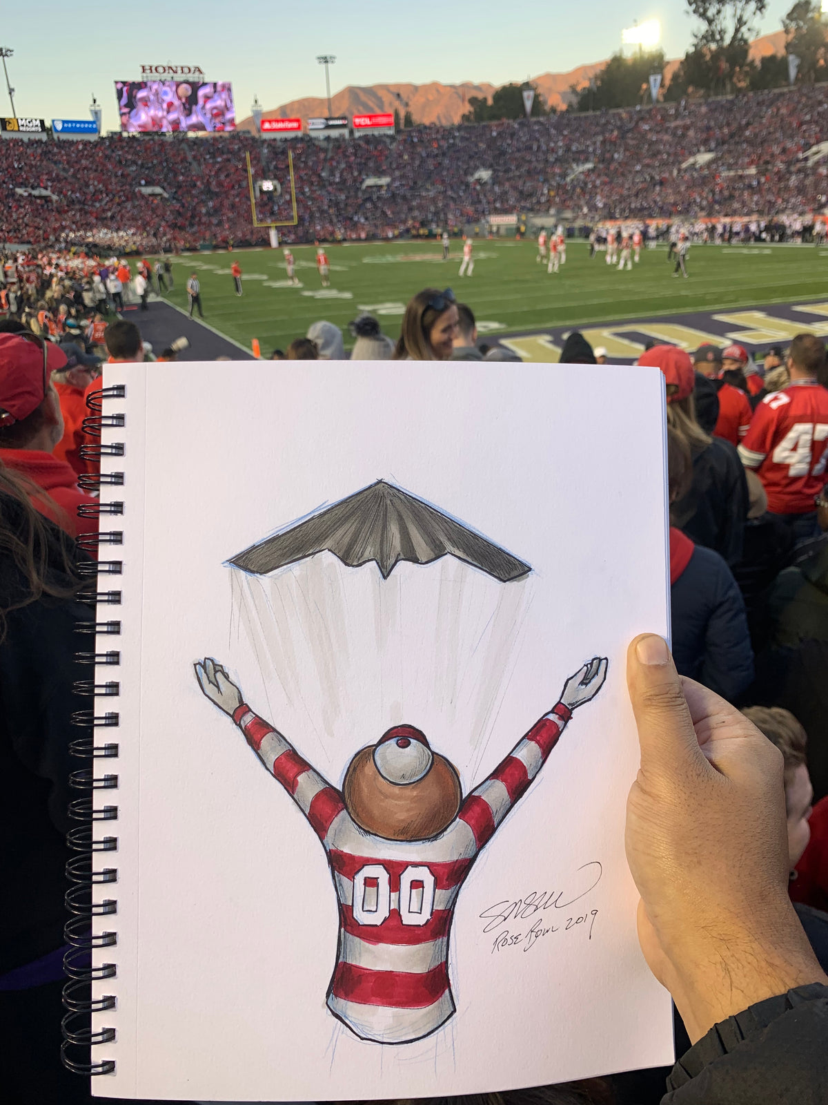 Stealth Brutus Buckeye Sketch - Ohio State 2019 Rose Bowl Sketch
