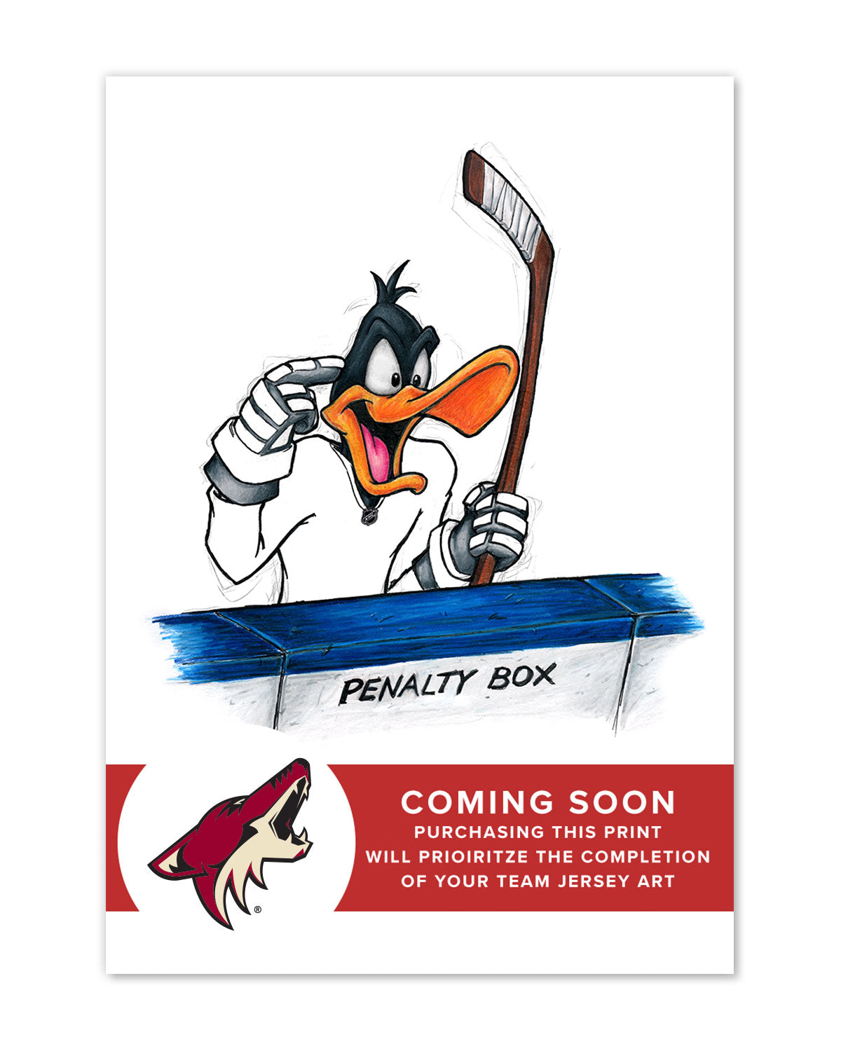 Duck Season Hockey Season x NHL Coyotes Daffy Duck Limited Edition Fine Art Print