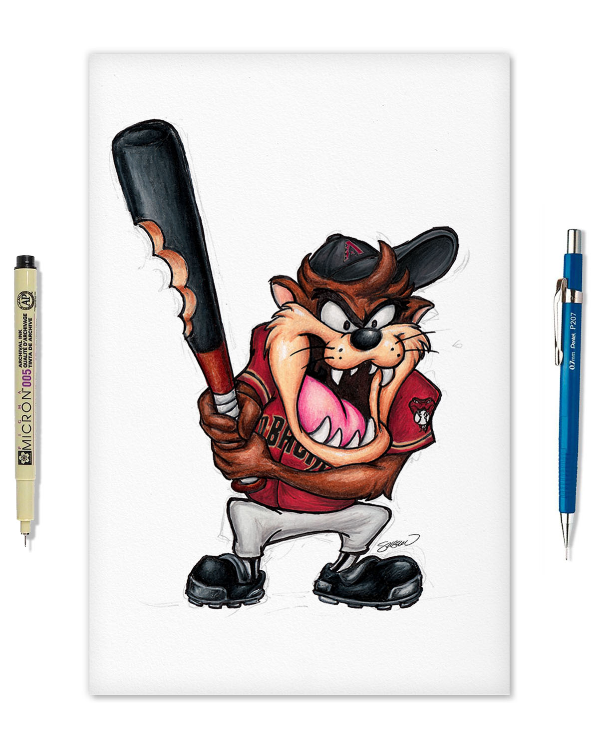 Tasmanian Devil x MLB - Arizona Diamondbacks by S. Preston Art