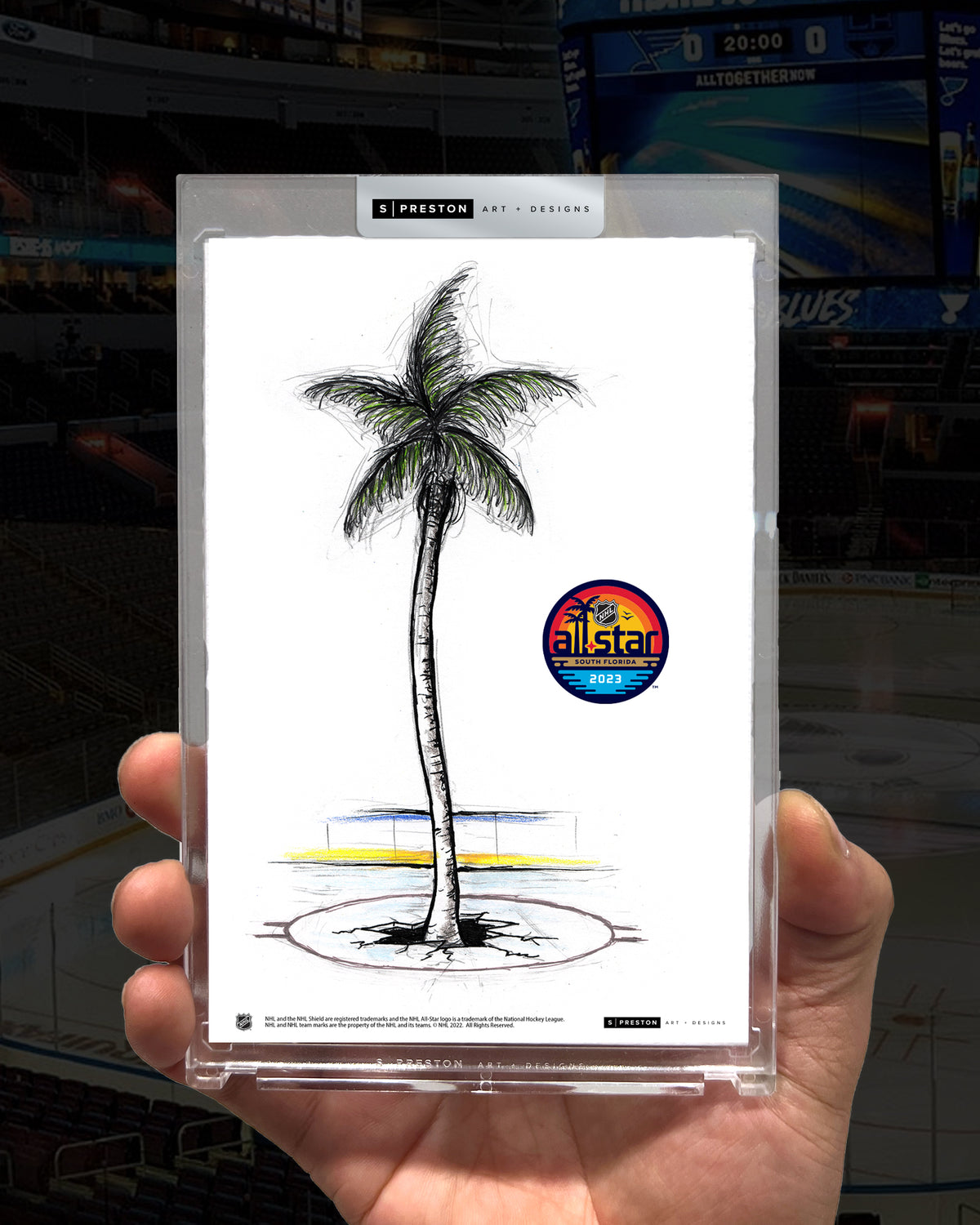2023 NHL All-Star Game Sketch Art Card Slab