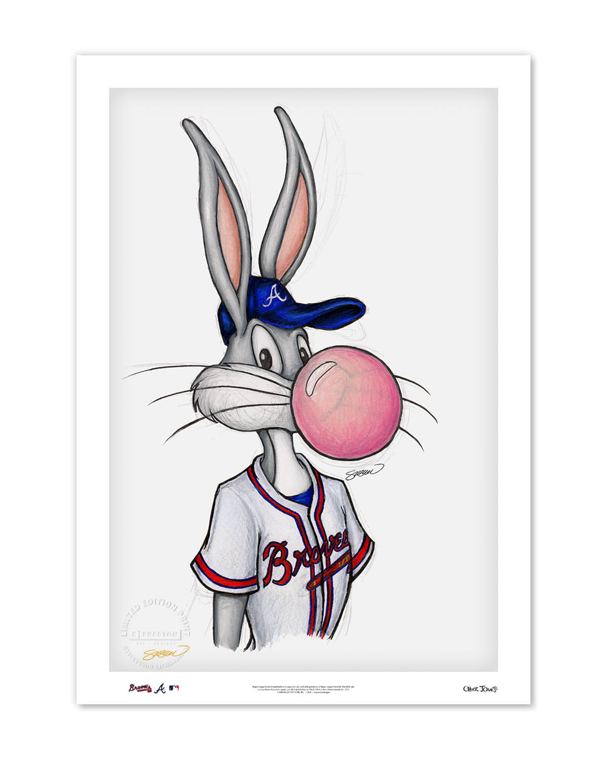 Custom Atlanta Braves Bugs Bunny Navy Jersey - Pullama