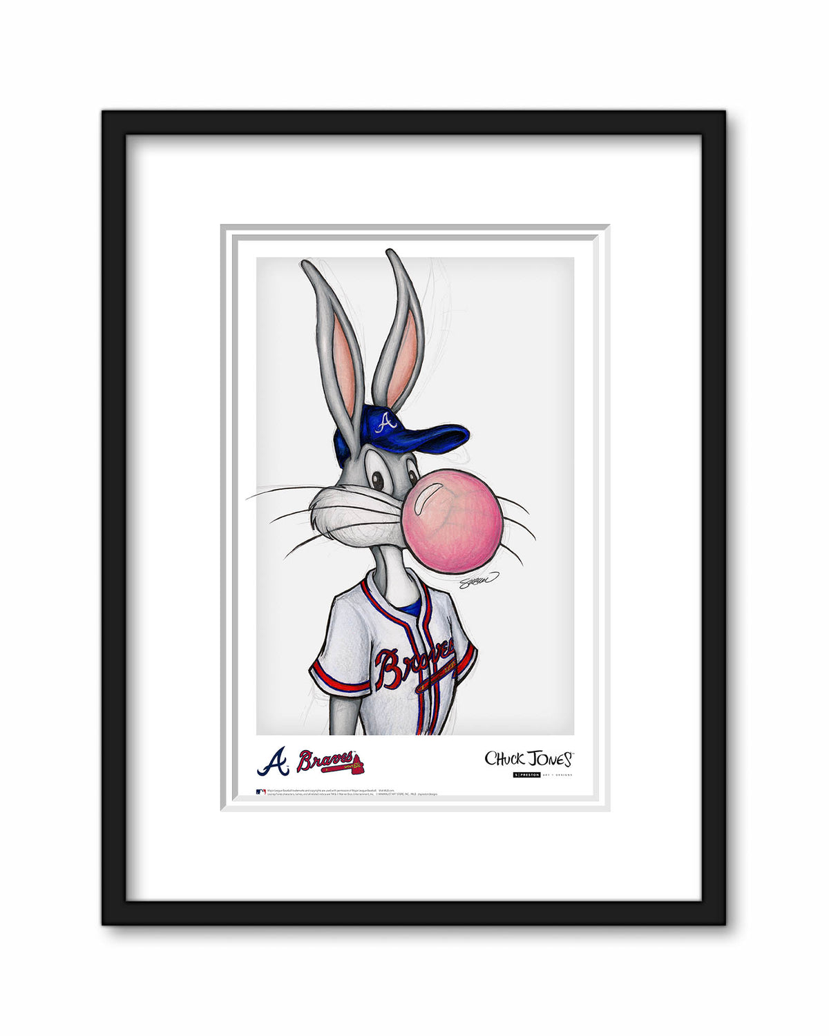 Bubblegum Bugs x MLB Braves Bugs Bunny Poster Print