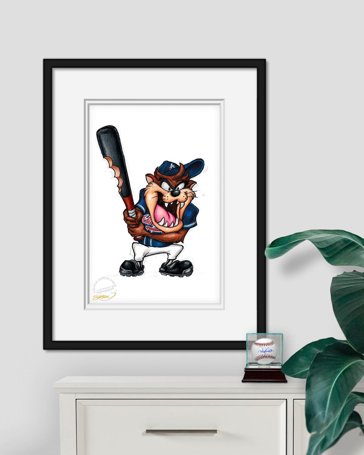 Taz On Deck x MLB Braves Limited Edition Fine Art Print