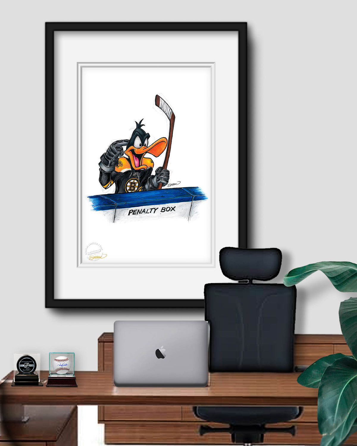 Duck Season Hockey Season x NHL Bruins Daffy Duck Limited Edition Fine Art Print
