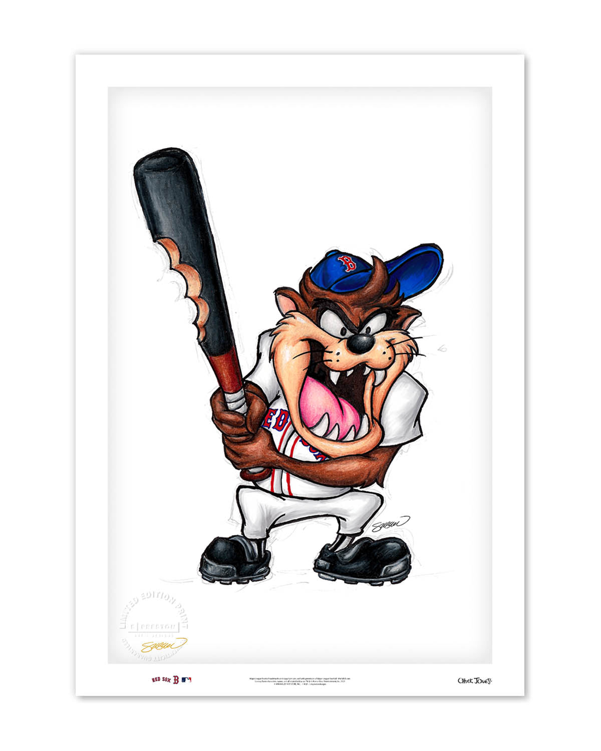Taz on Deck x MLB Red Sox Limited Edition Fine Art Print