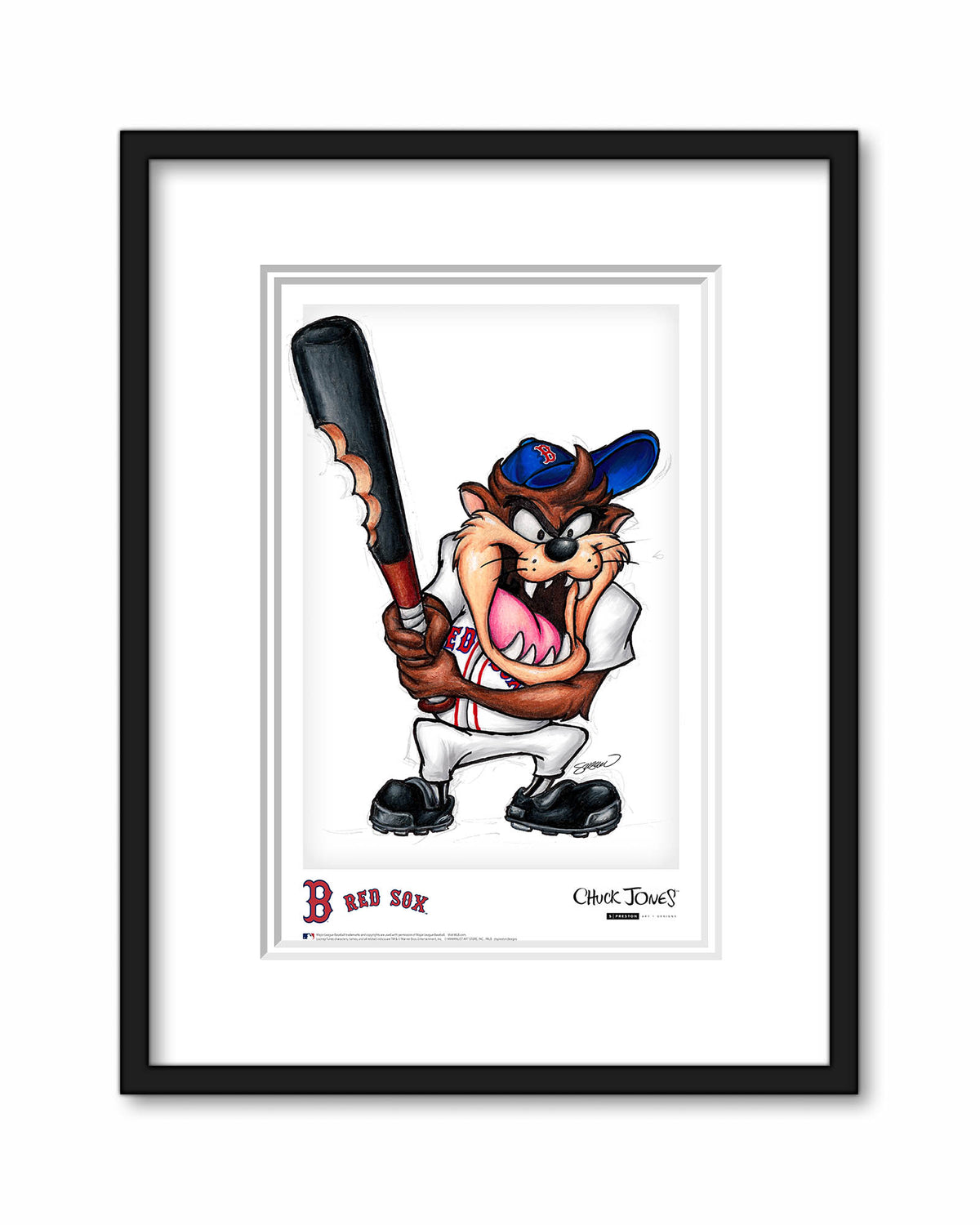 Taz on Deck x MLB Red Sox Poster Print