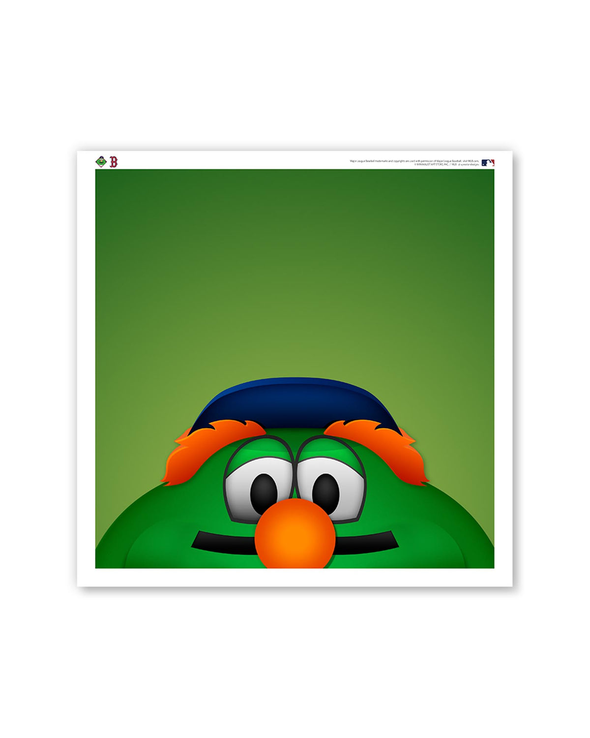 Minimalist Wally The Green Monster Square Poster Print