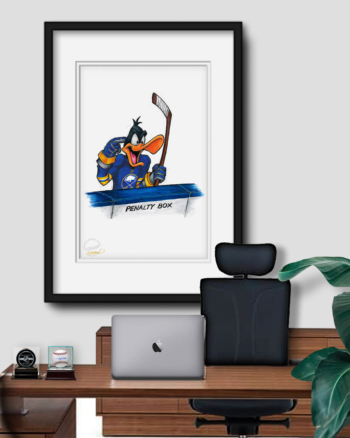 Duck Season Hockey Season x NHL Sabres Daffy Duck Limited Edition Fine Art Print