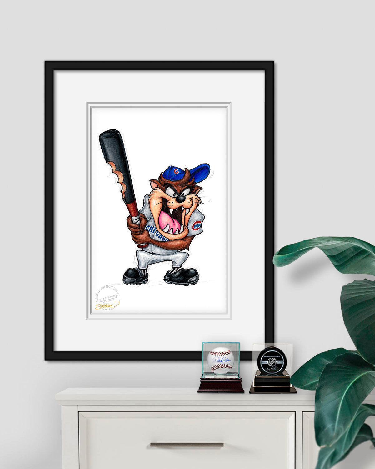 Taz On Deck x MLB Cubs Limited Edition Fine Art Print