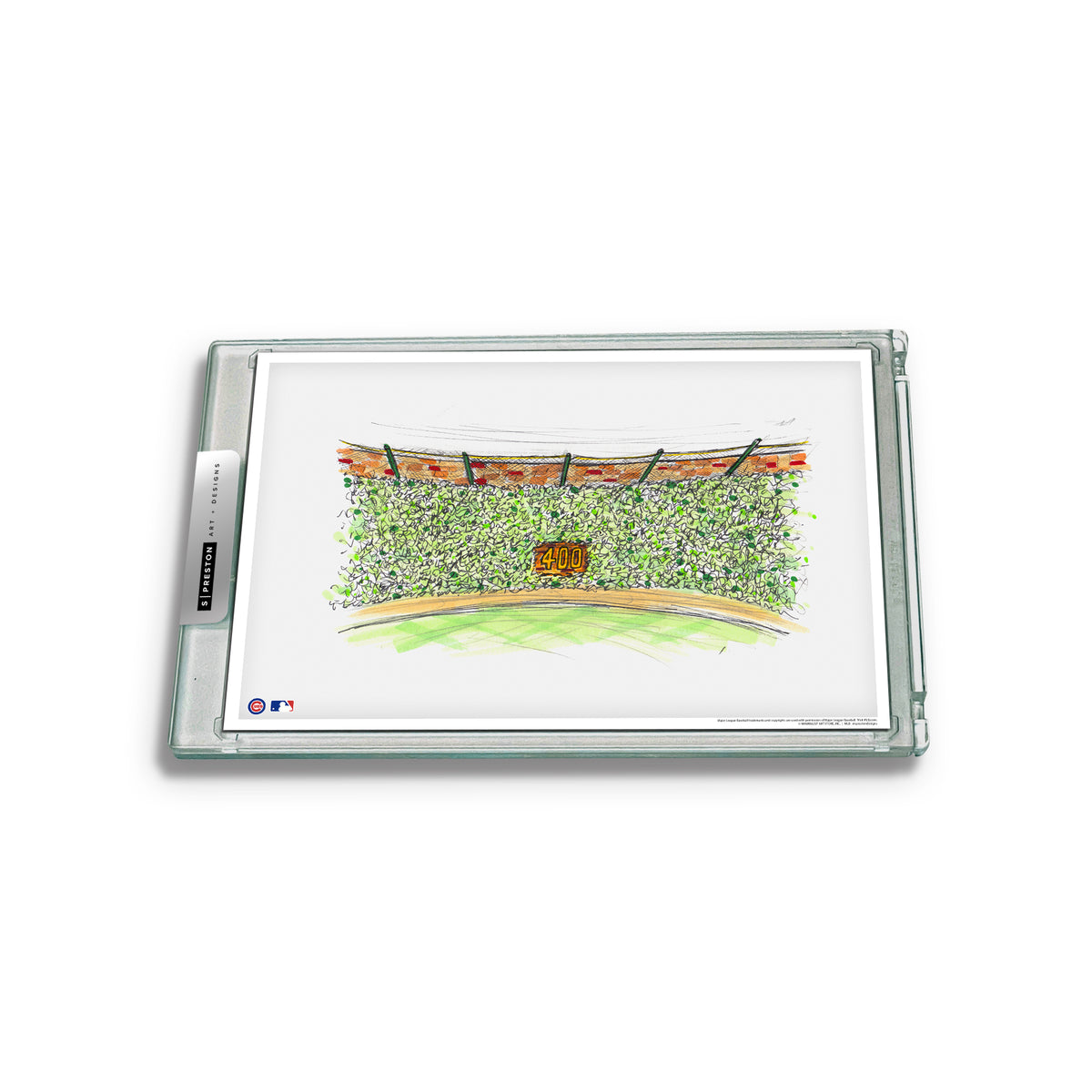 Wrigley Field Ink Sketch Limited Edition Art Card Slab