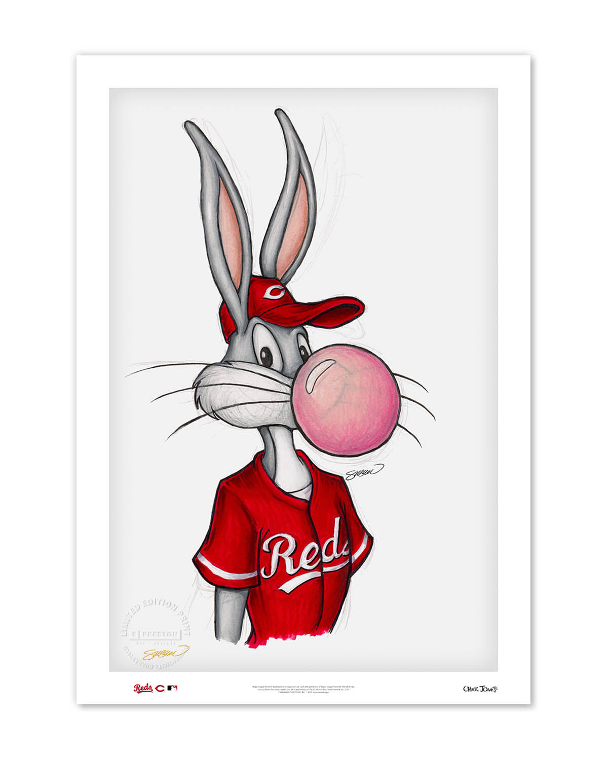 Bubblegum Bugs x MLB Reds Limited Edition Fine Art Print
