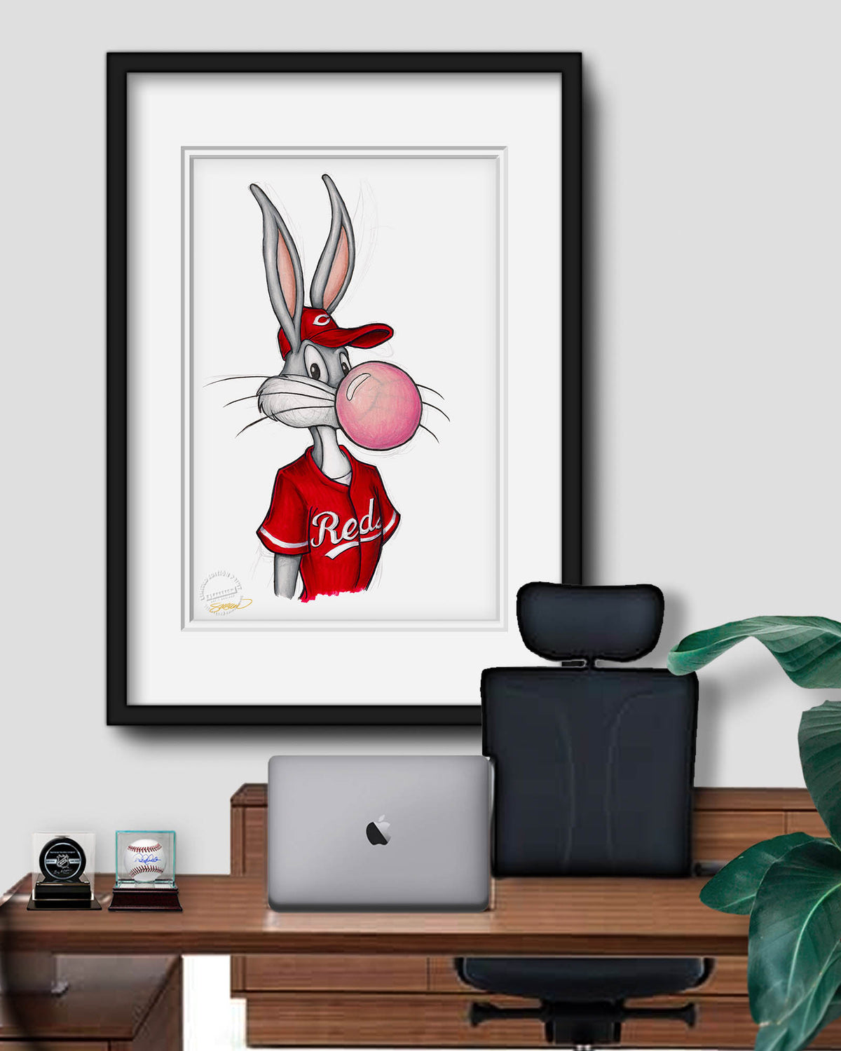Bubblegum Bugs x MLB Reds Limited Edition Fine Art Print