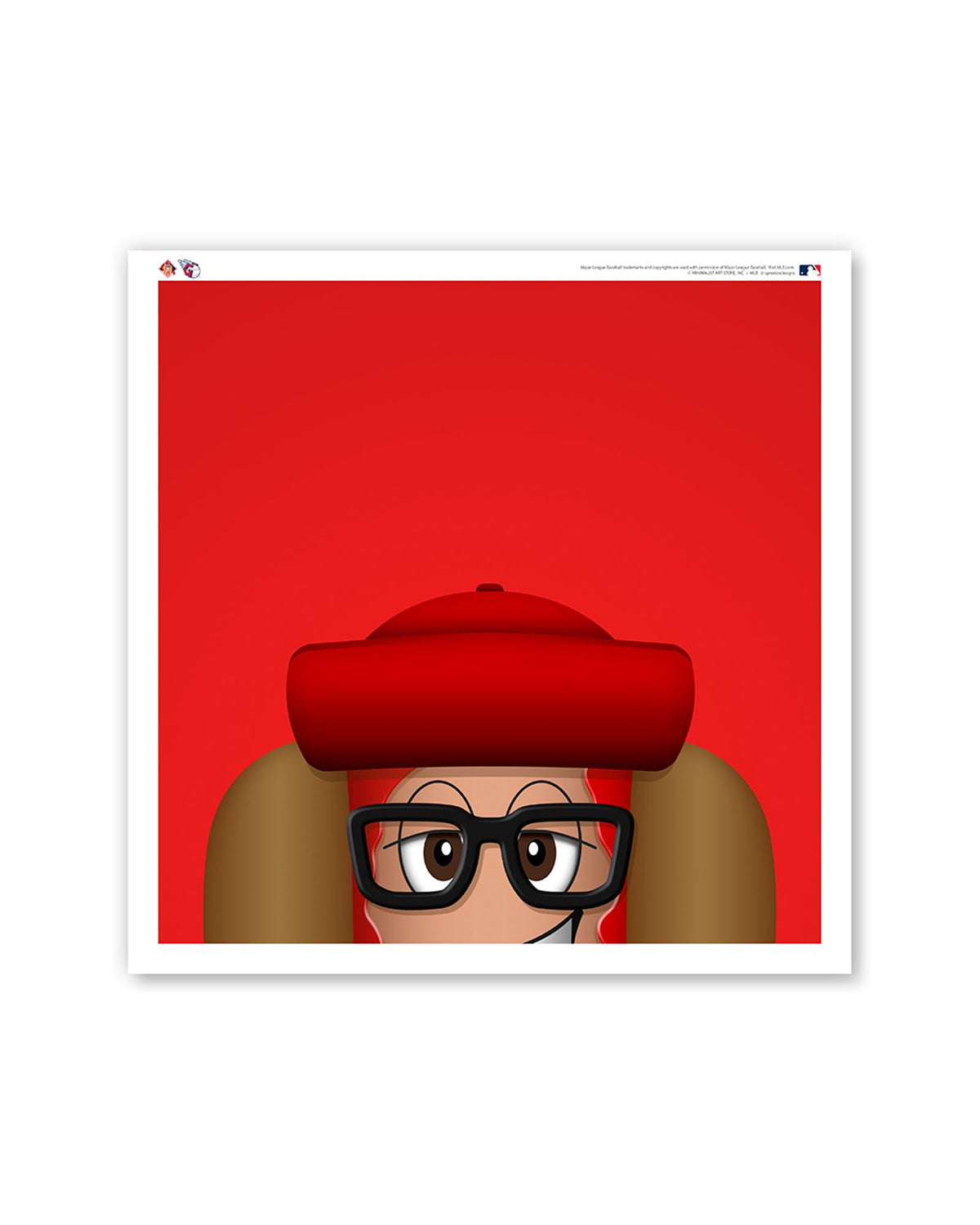 Minimalist Tribe Hot Dogs - Ketchup Square Poster Print