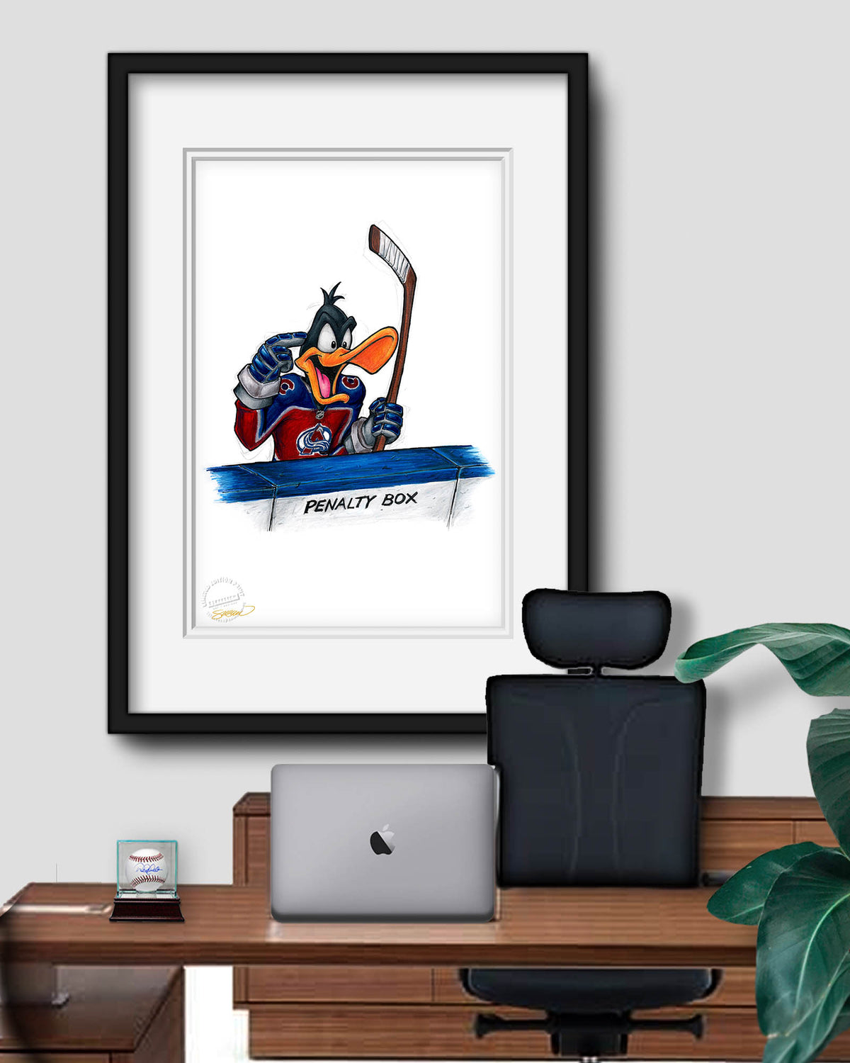 Duck Season Hockey Season x NHL Avalanche Daffy Duck Limited Edition Fine Art Print
