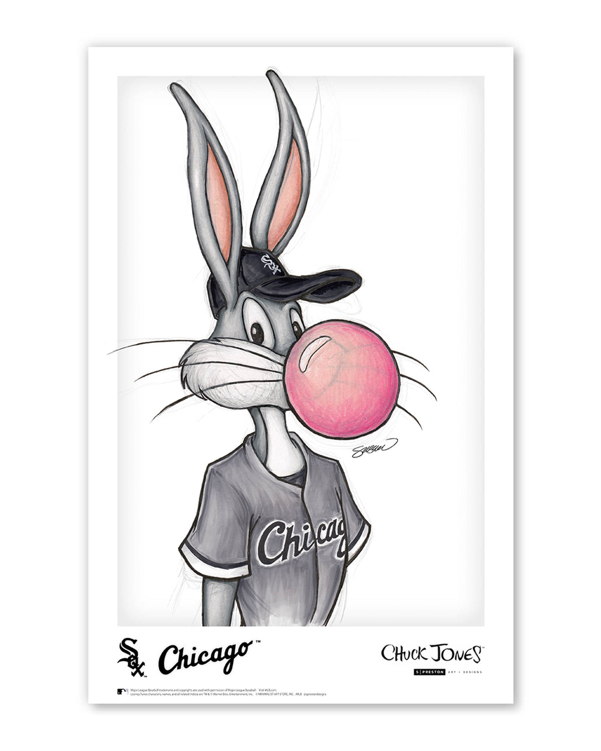 Bubblegum Bugs x MLB White Sox Bugs Bunny Poster Print