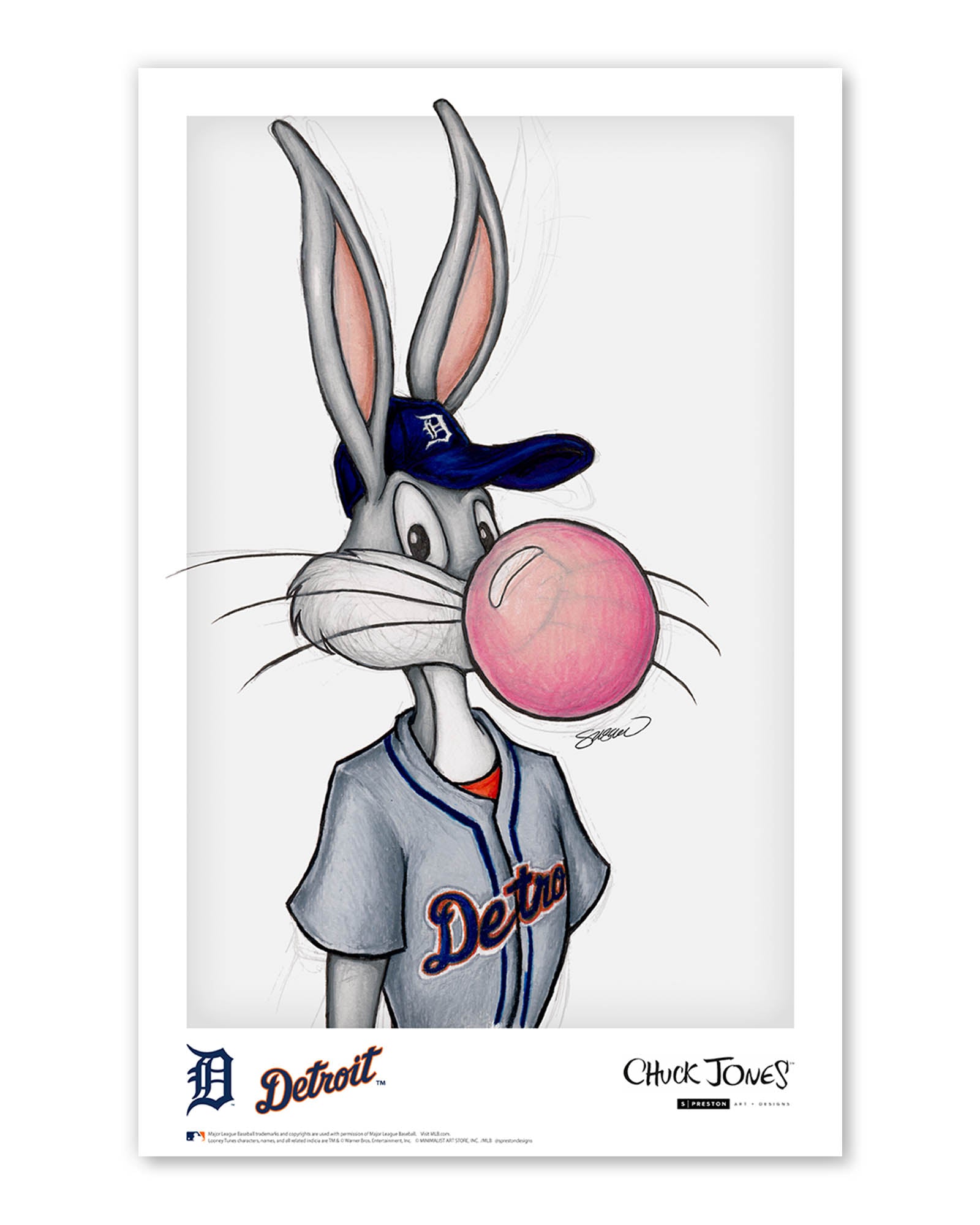 Bubblegum Bugs Bunny x MLB - Detroit Tigers by S. Preston Art Print – S.  Preston Art + Designs