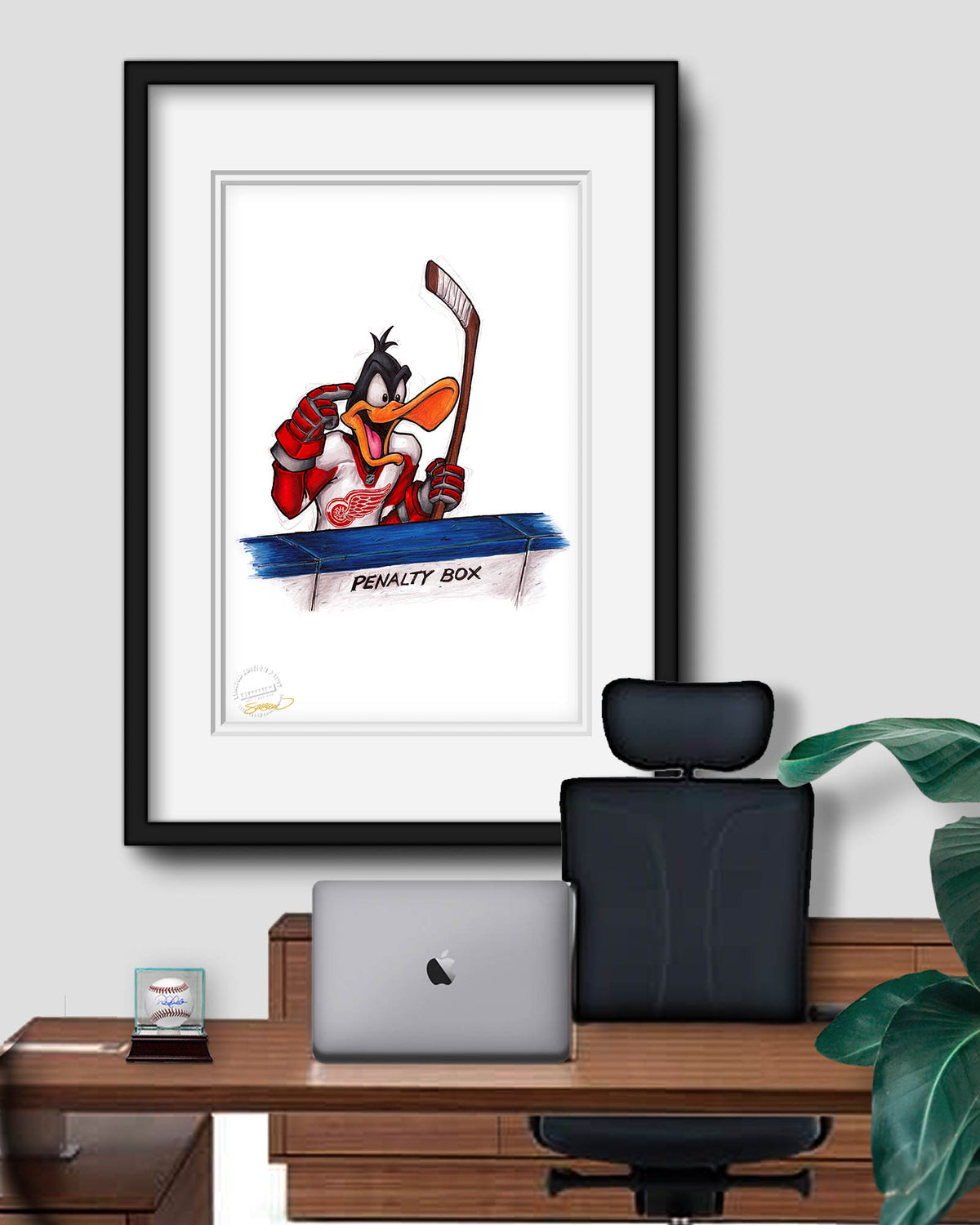 Duck Season Hockey Season x NHL Red Wings Daffy Duck Limited Edition Fine Art Print