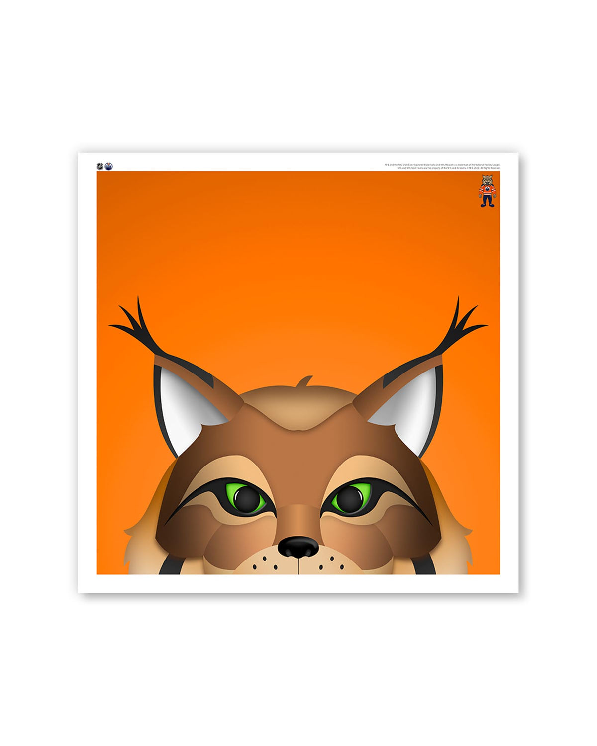 Minimalist Howler Square Poster Print Arizona Coyotes Mascot 