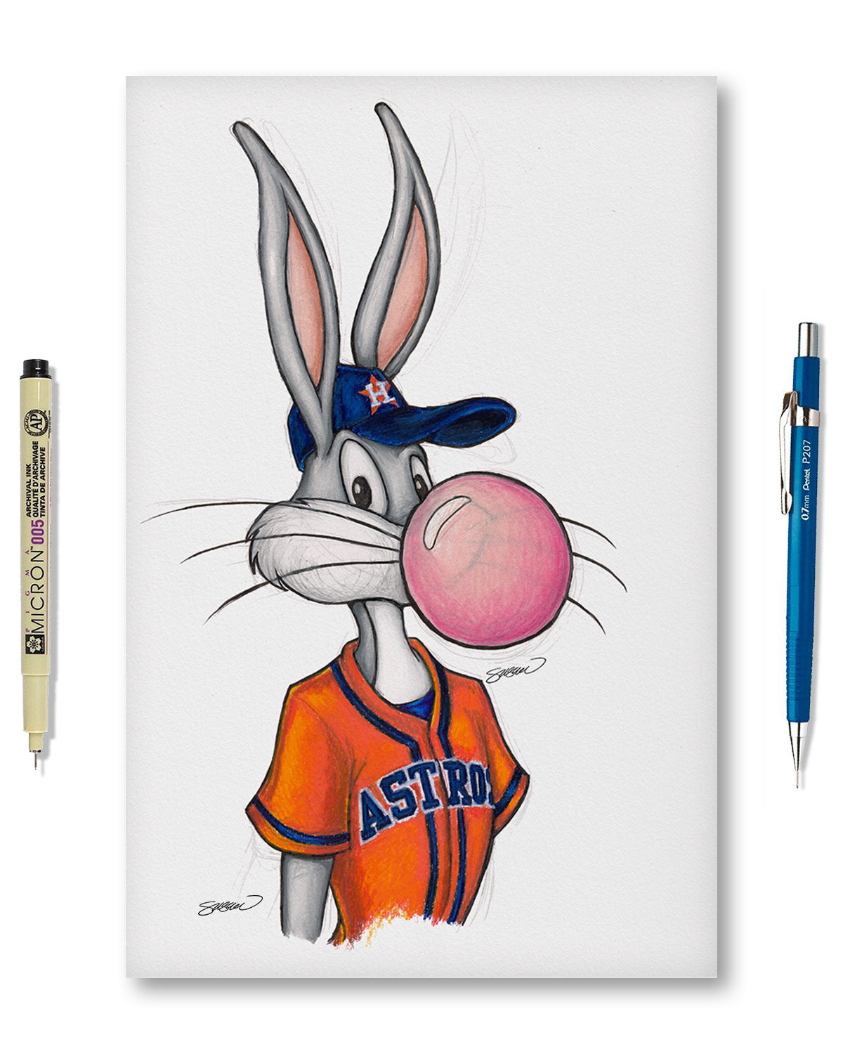 Bubblegum Bugs x MLB Astros Limited Edition Fine Art Print