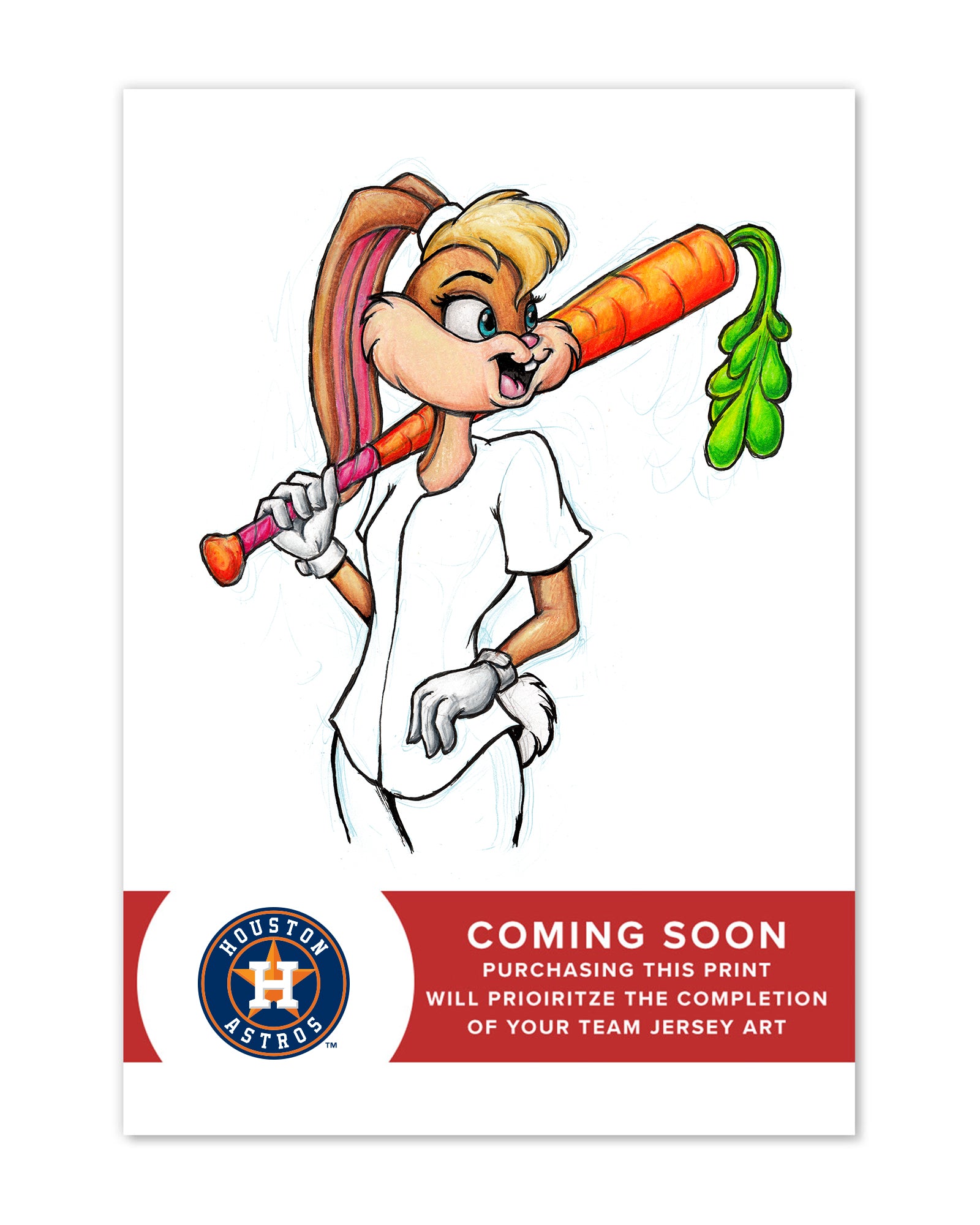 Lola Bunny x MLB - Houston Astros by S. Preston Art Print – S
