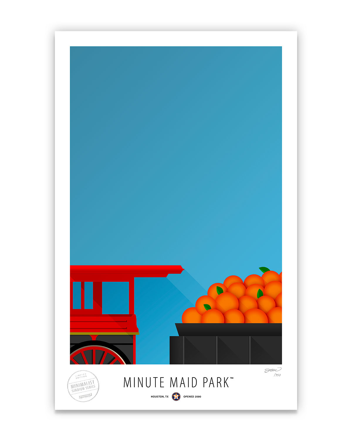 Minimalist Minute Maid Park Fine Art Print