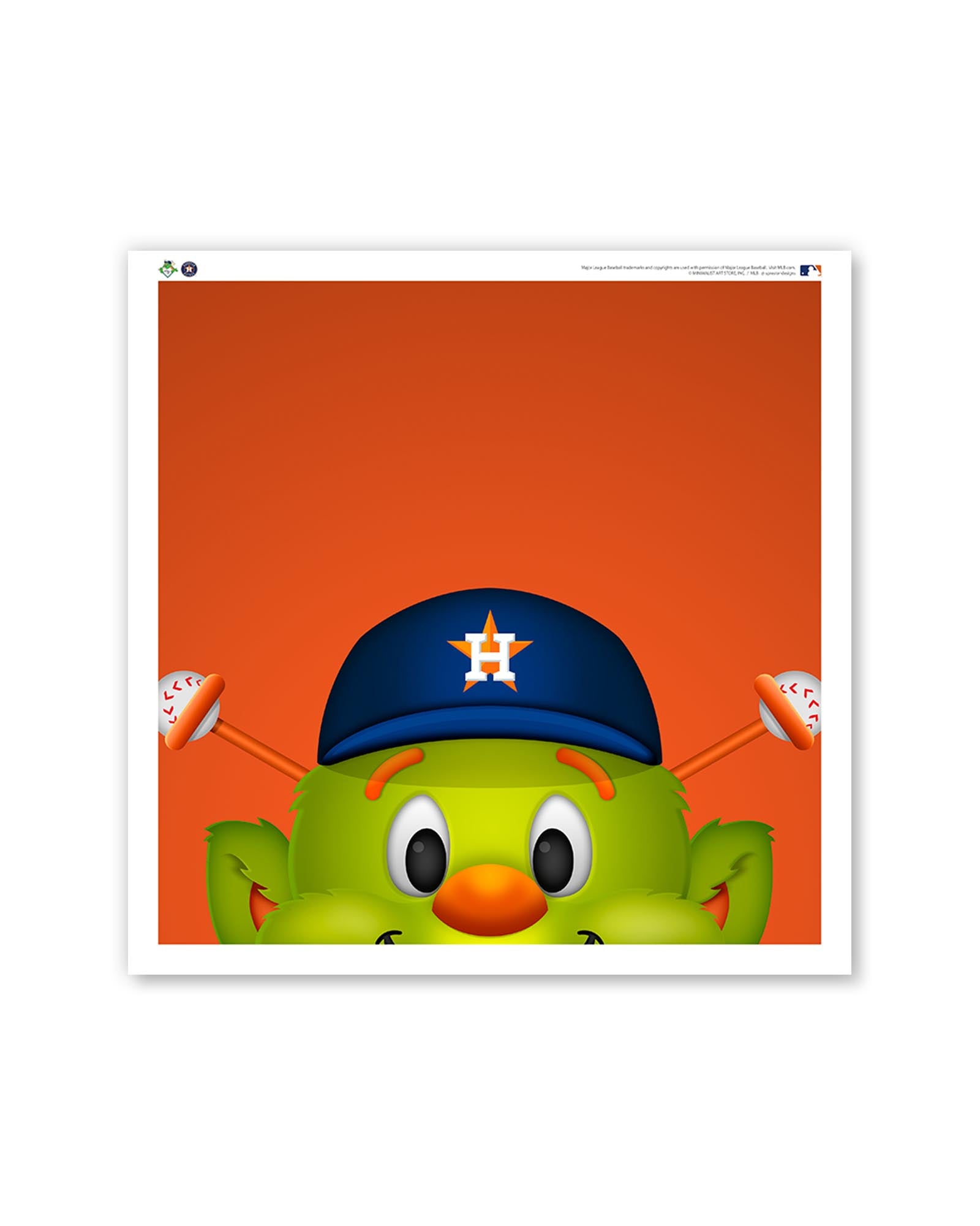 Minimalist Orbit Houston Astros Mascot MLB Licensed 