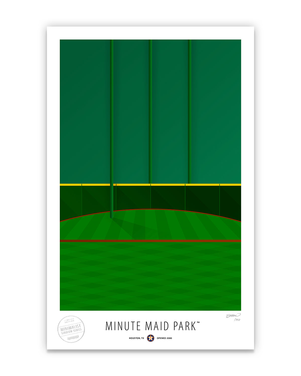 Minimalist Minute Maid Park Fine Art Print