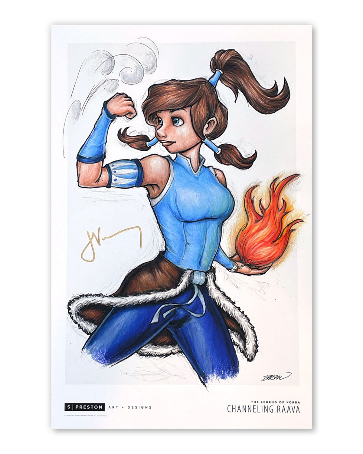 Channeling Raava Sketch Print - Korra - Janet Varney Autographed (Authenticated)