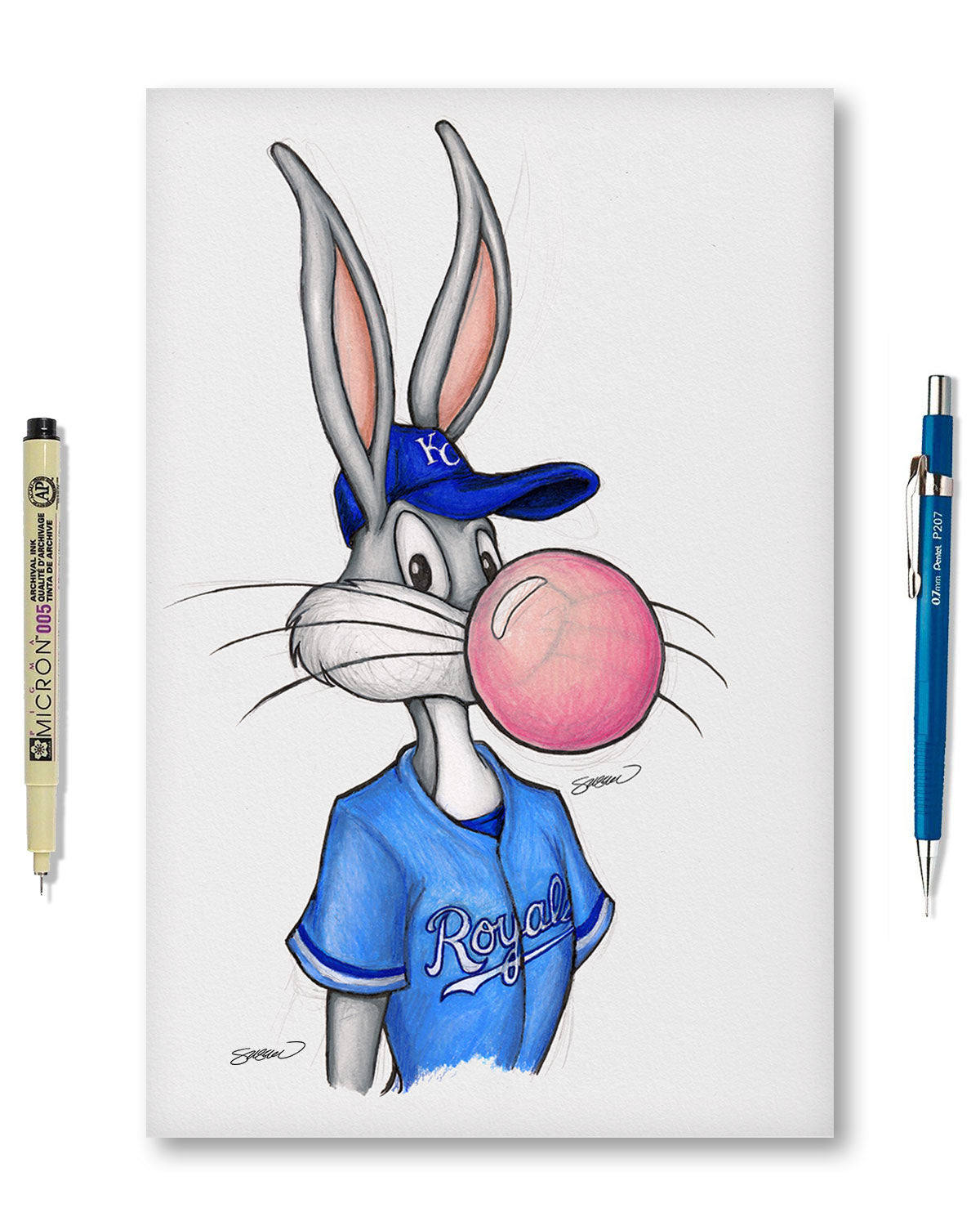 New York Mets Looney Tunes Bugs Bunny Royal Baseball Jersey