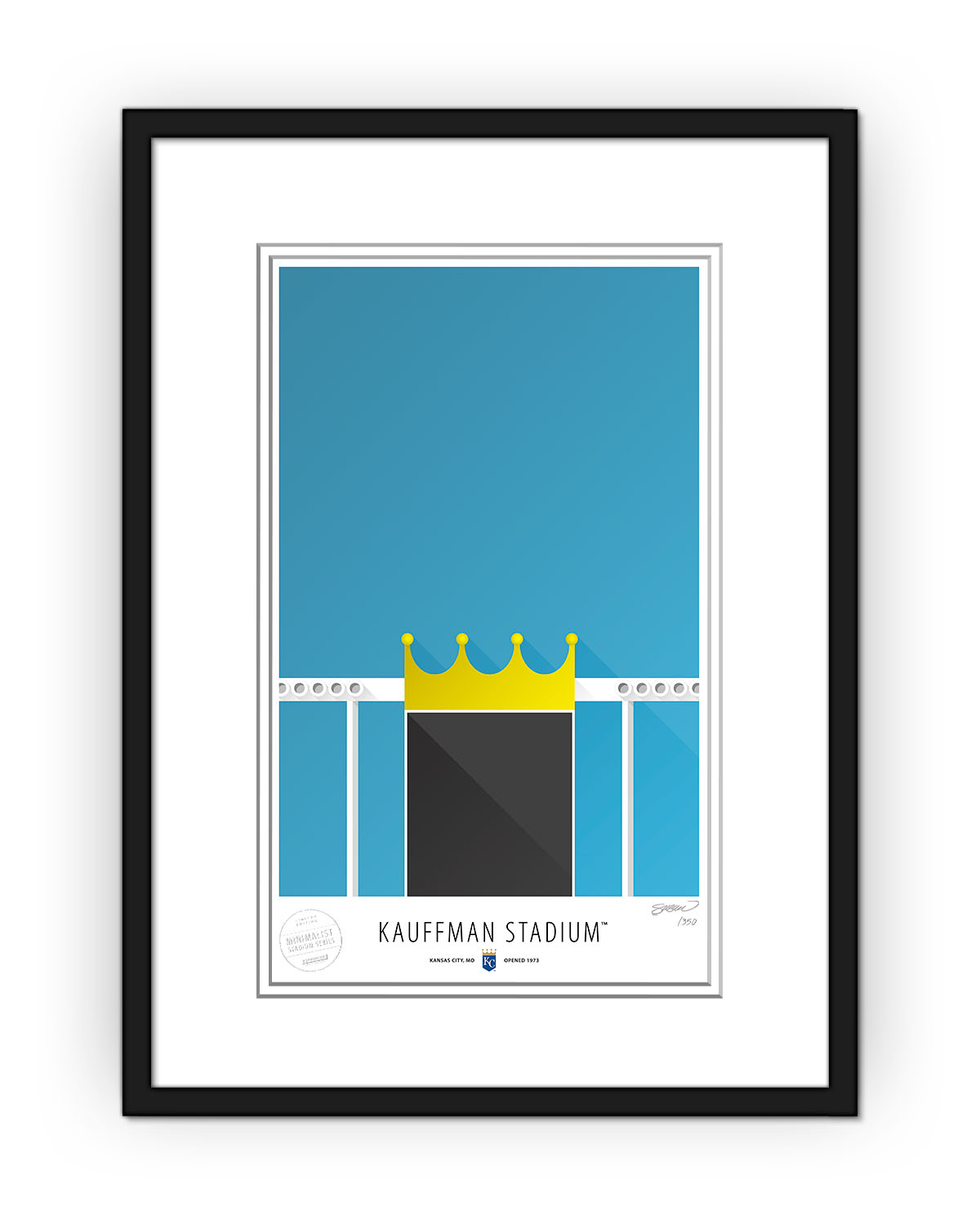 Minimalist Kauffman Stadium Kansas City Royals - S. Preston – S. Preston  Art + Designs