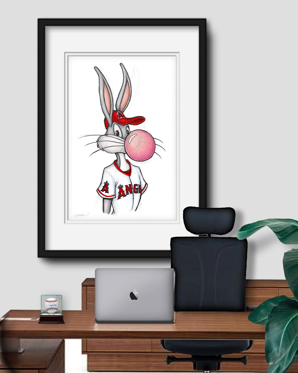 Bubblegum Bugs x MLB Angels Limited Edition Fine Art Print