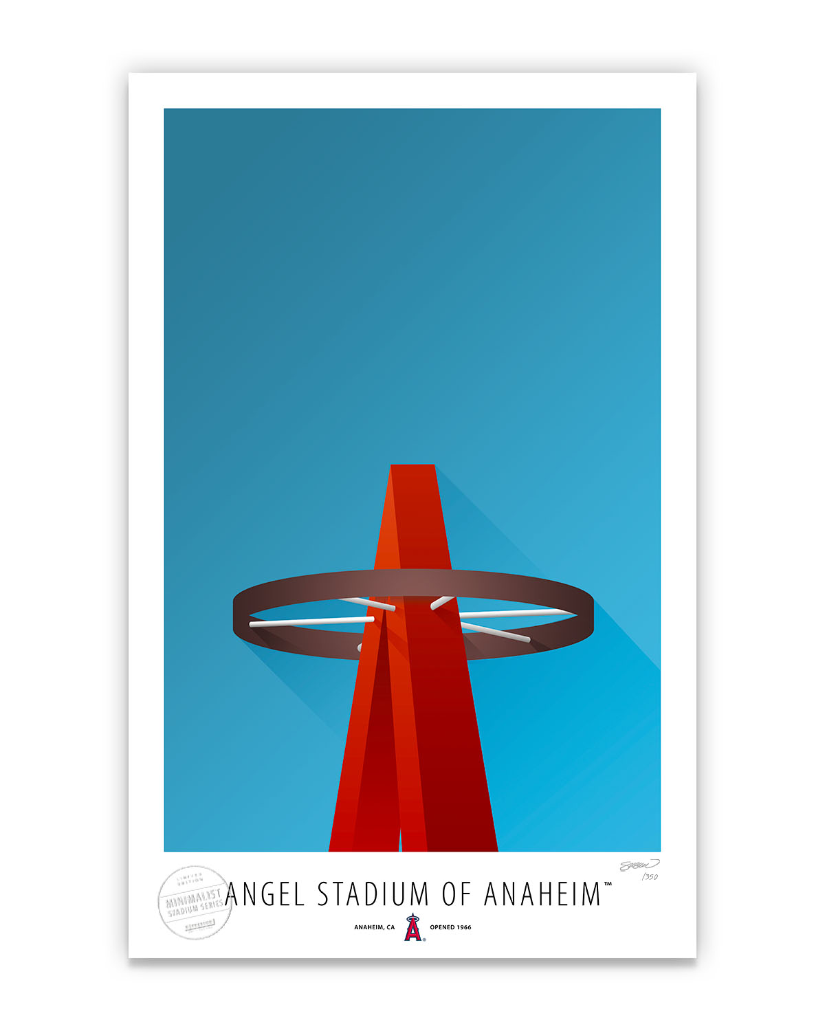 Minimalist Angel Stadium Los Angeles Angels - S. Preston – S. Preston Art +  Designs