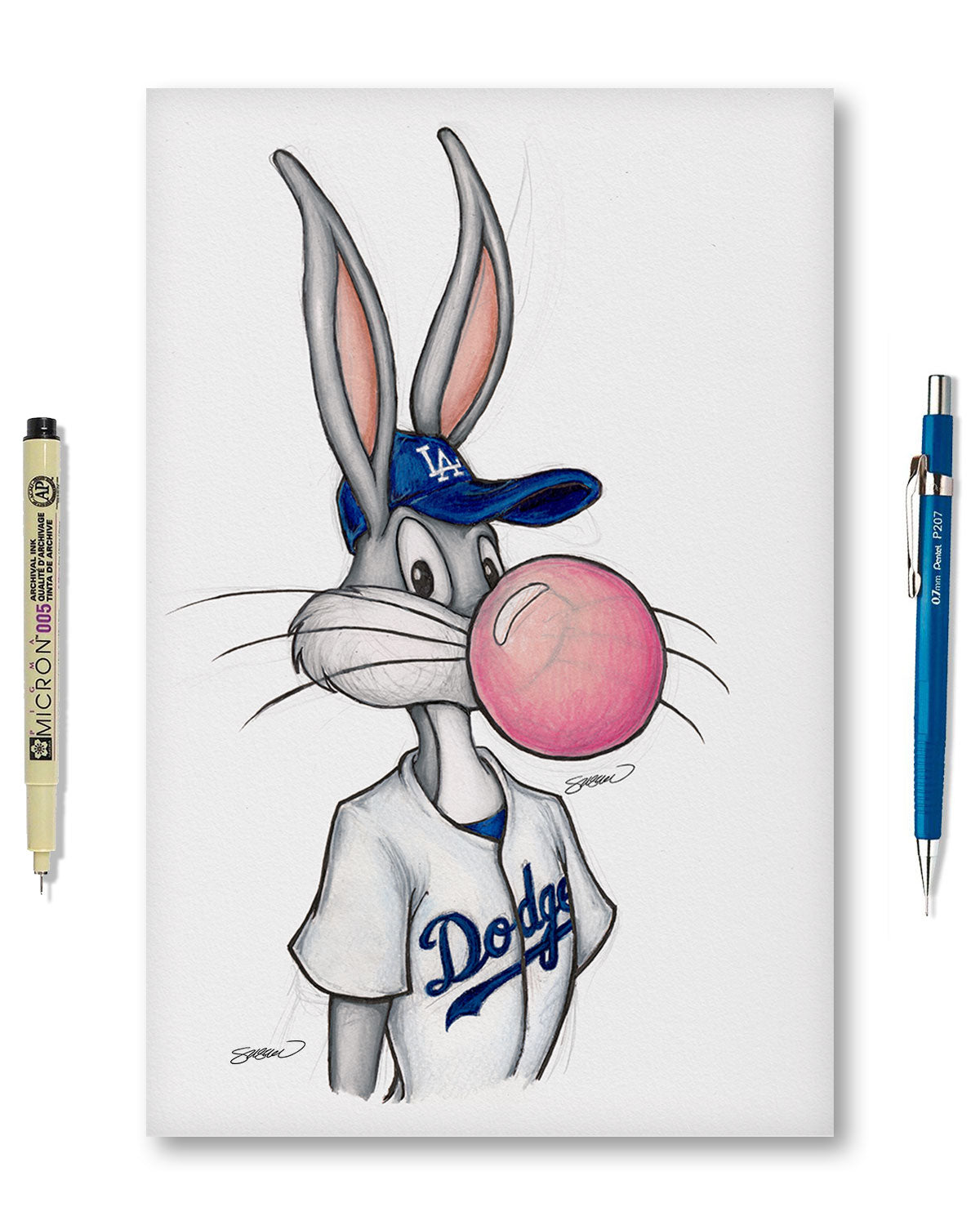 Bubblegum Bugs x MLB Dodgers Limited Edition Fine Art Print