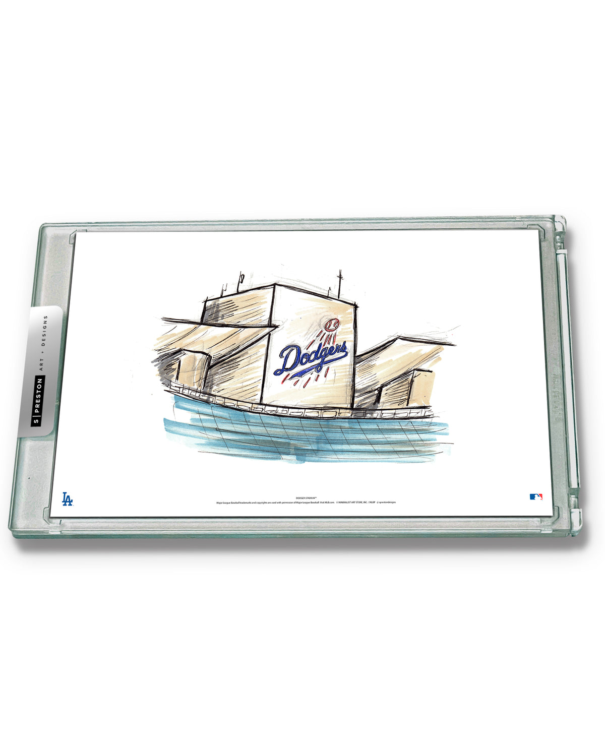 Dodger Stadium Ink Sketch Limited Edition Art Card Slab