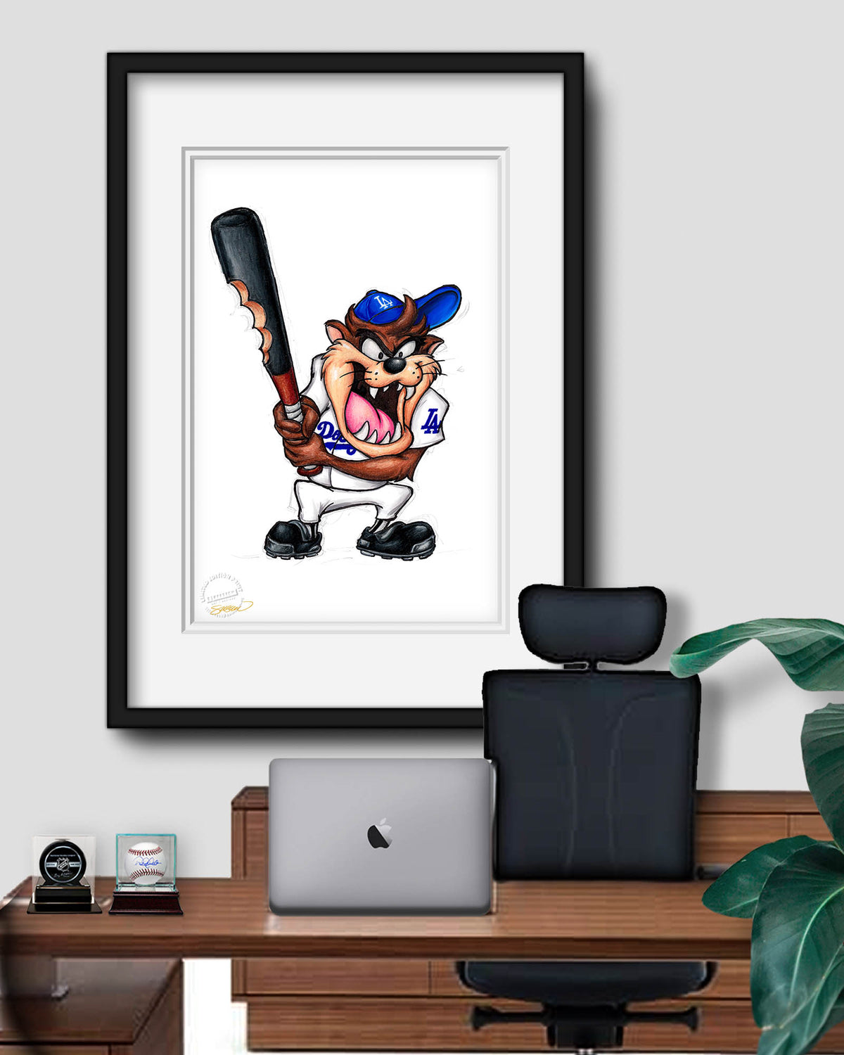 Taz On Deck x MLB Dodgers Limited Edition Fine Art Print