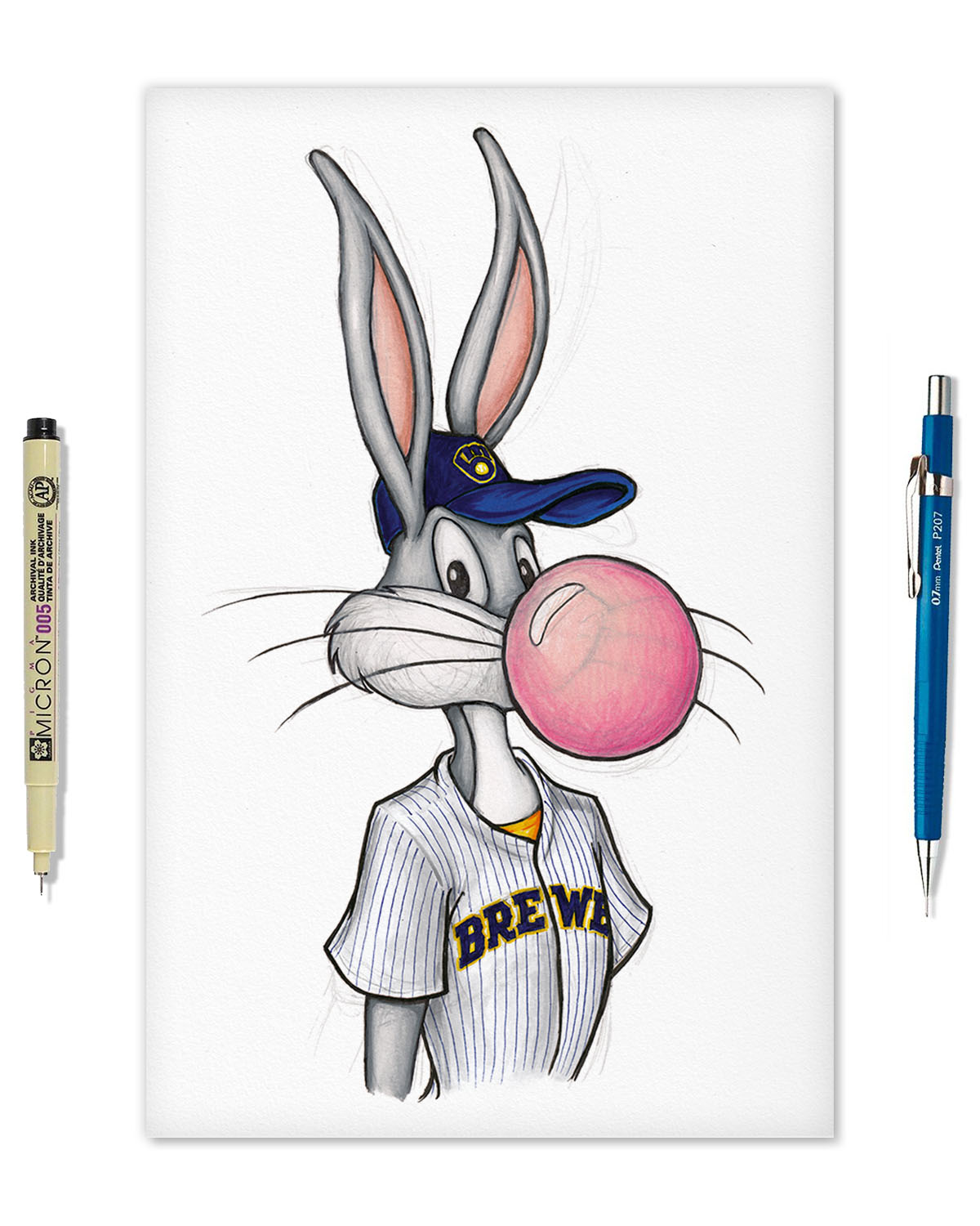 Bubblegum Bugs x MLB Brewers Limited Edition Fine Art Print
