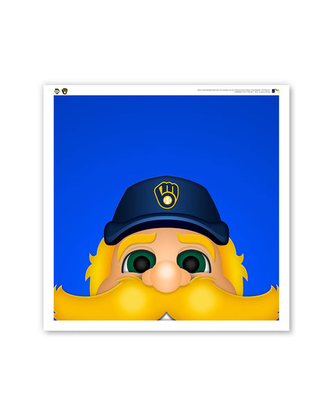 Minimalist Barrelman Square Poster Print Milwaukee Brewers Mascot S.  Preston – S. Preston Art + Designs